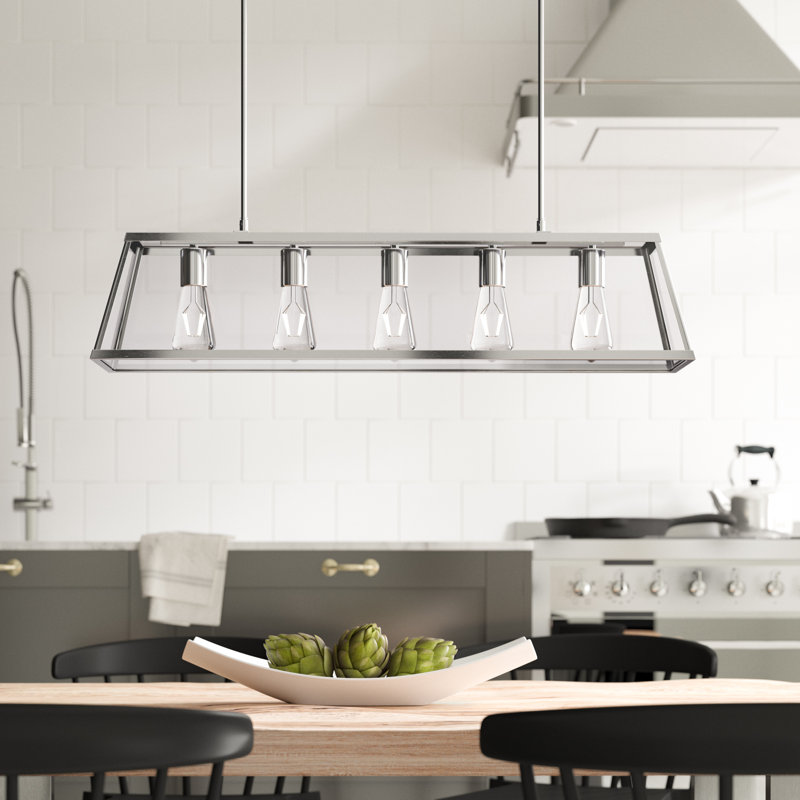 Porterville 5-Light Kitchen Island Chandelier, Chrome