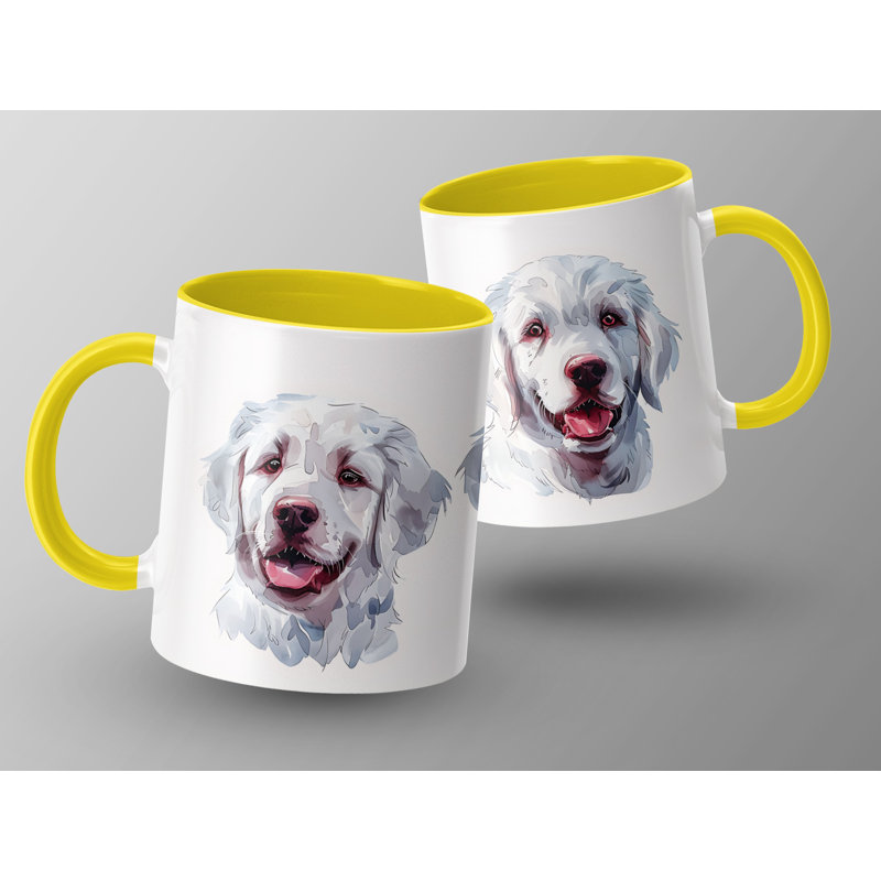Cute Golden Retriever Design 11oz Coffee Mug, 4