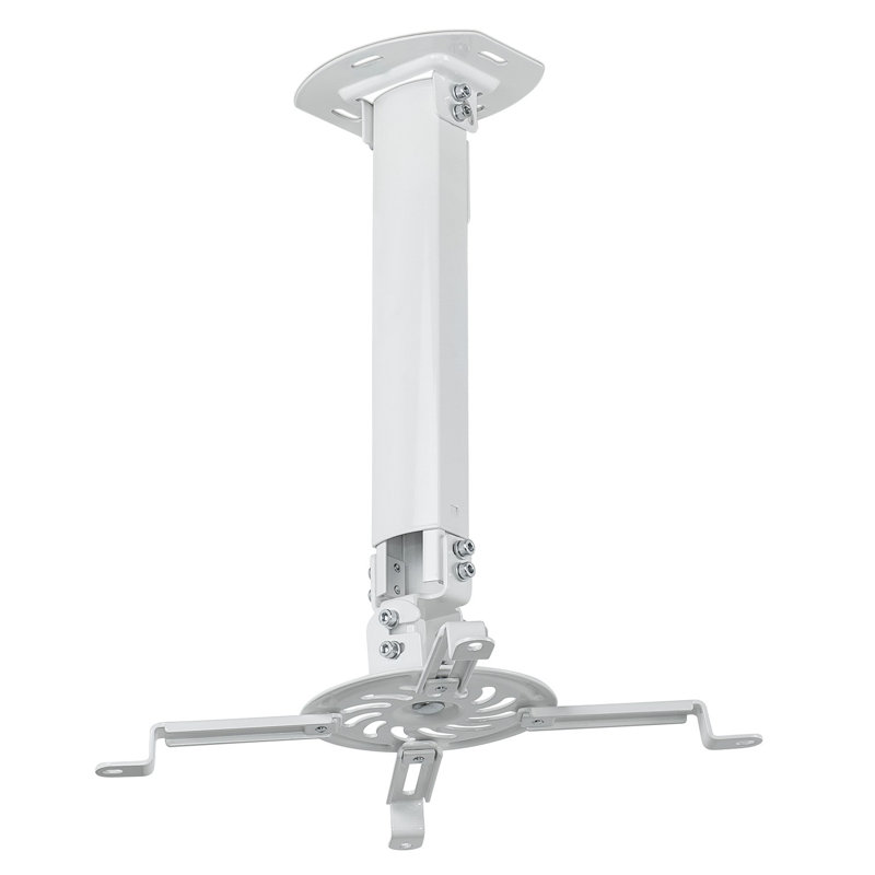 Support de projecteur de plafond Mount-It | Mouvement complet et hauteur réglable de 14,5 à 21,5 po | Blanc