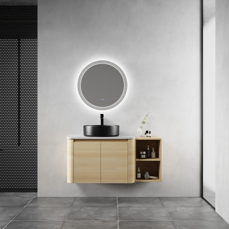 Meuble-lavabo mural avec lavabo d'art en céramique
