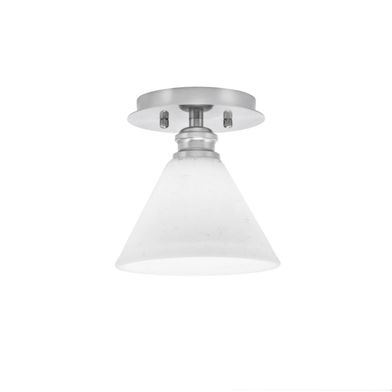 Plafonnier semi-encastré avec lumière blanche 7 po Edge, Nickel brossé