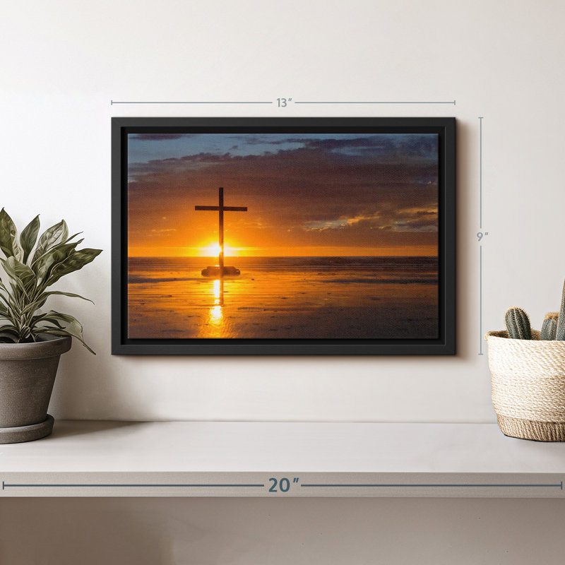 «Cross Sunset Canvas Print», H 9 po x l 13 po