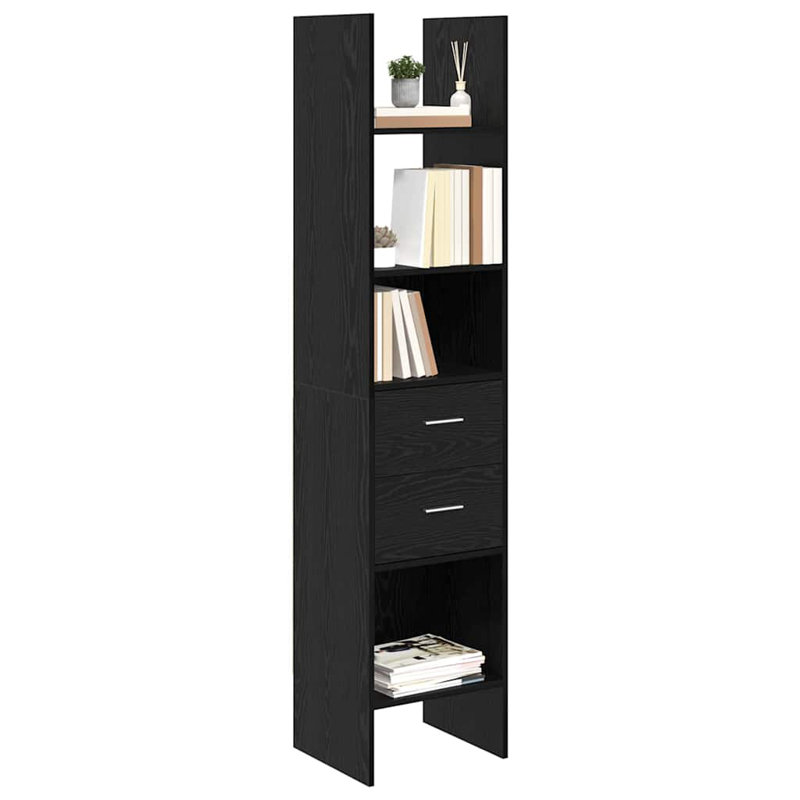 Book Cabinet Chipboard Standing Shelf Rack, Black