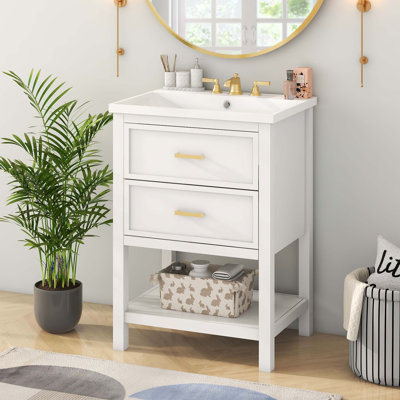 Zakar 24'' Single Bathroom Vanity with Ceramic Top