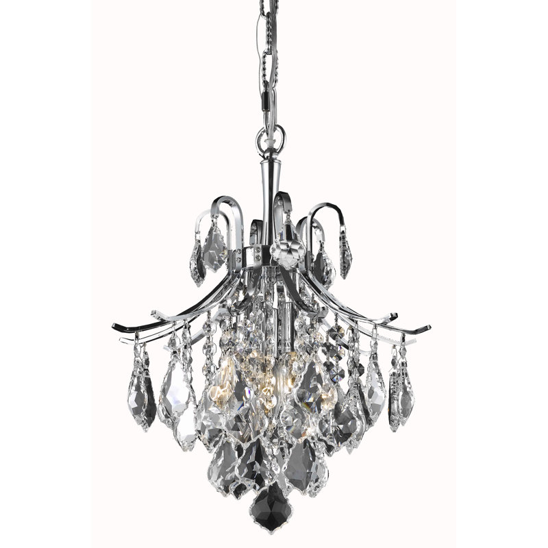 Luminaire suspendu unique Hermanson, Chrome, H 15 po x l 12 po x P 12 po, 3 lumières
