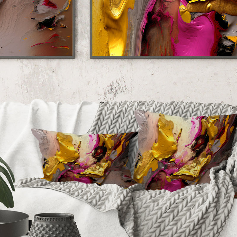 Luscious Interlude Of Divine Secrets Abstract IV - Coussin décoratif avec peinture abstraite