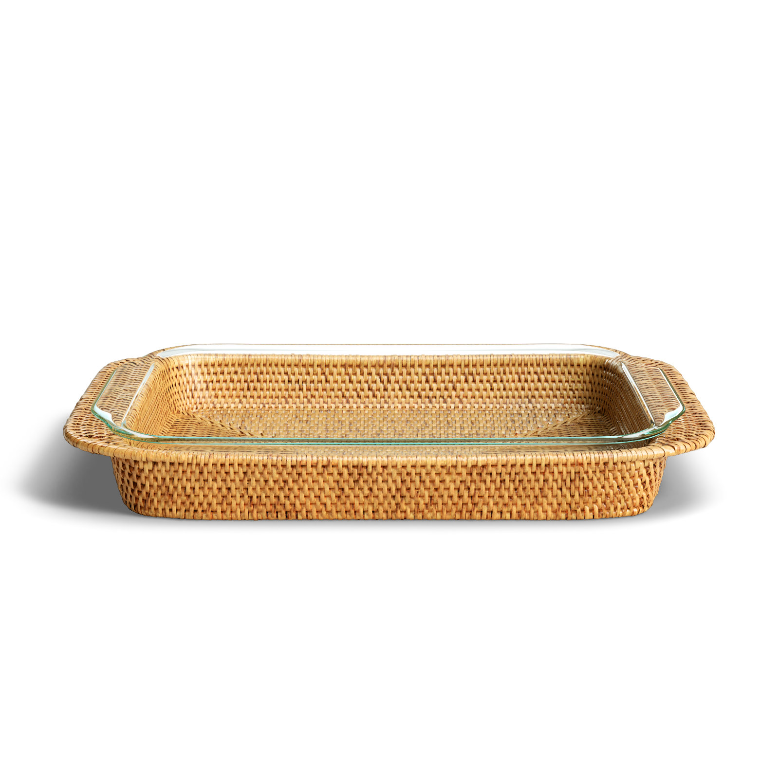 Camden Rattan Baking Dishes, Honey Brown, 2" H x 13" W x 9" D