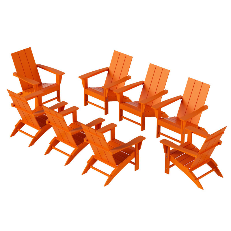 Joubert Foldable Outdoor Adirondack Set, Orange