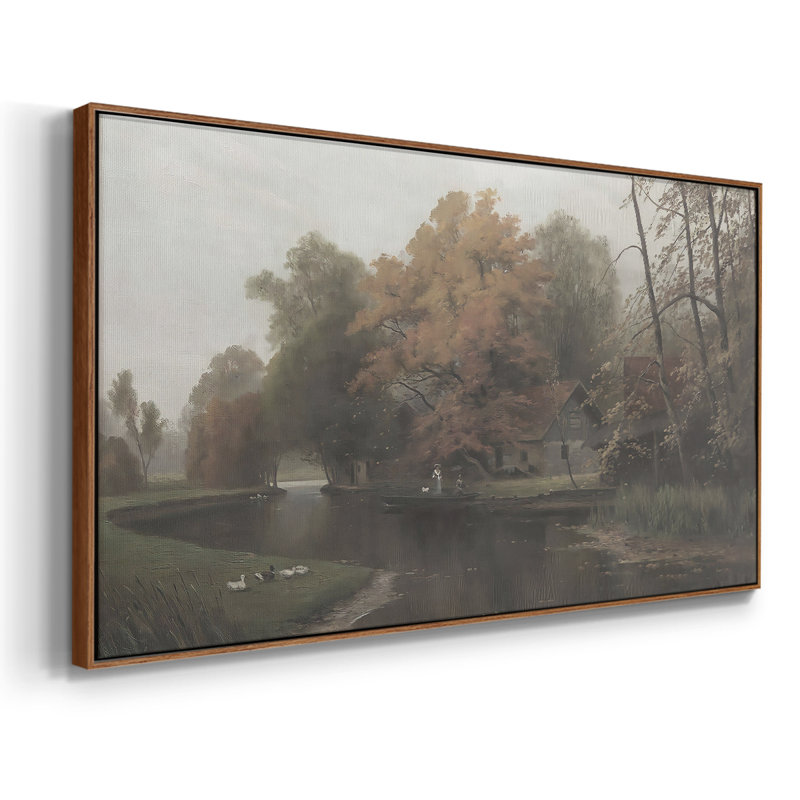 Série paysage - CDLVII - Toile tendue avec châssis tendue, prête à être accrochée, H 25 po x l 49 po, Noyer