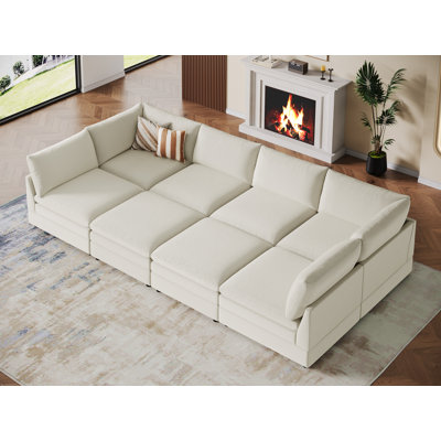 Canapé-lit d'angle modulaire rembourré de 8 pièces