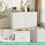 Commode moderne à 6 tiroirs avec poignées en métal, coffre de rangement blanc pour vêtements, linge de maison et accessoires