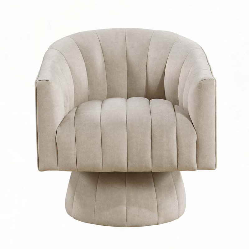 Fauteuil demi-tonneau en velours, Taupe
