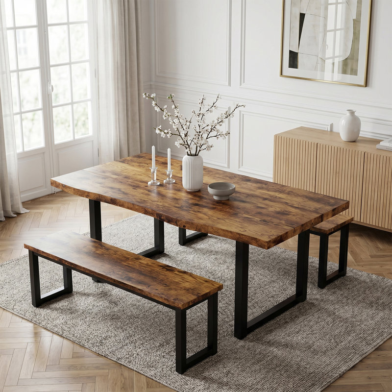 6 -Person Dining Set, Antique-style wood