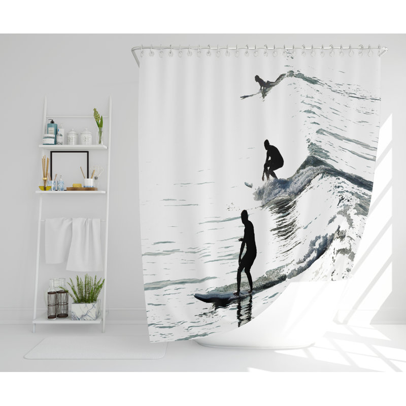 Tia Polyester Shower Curtain Set, 168cm H x 168cm W