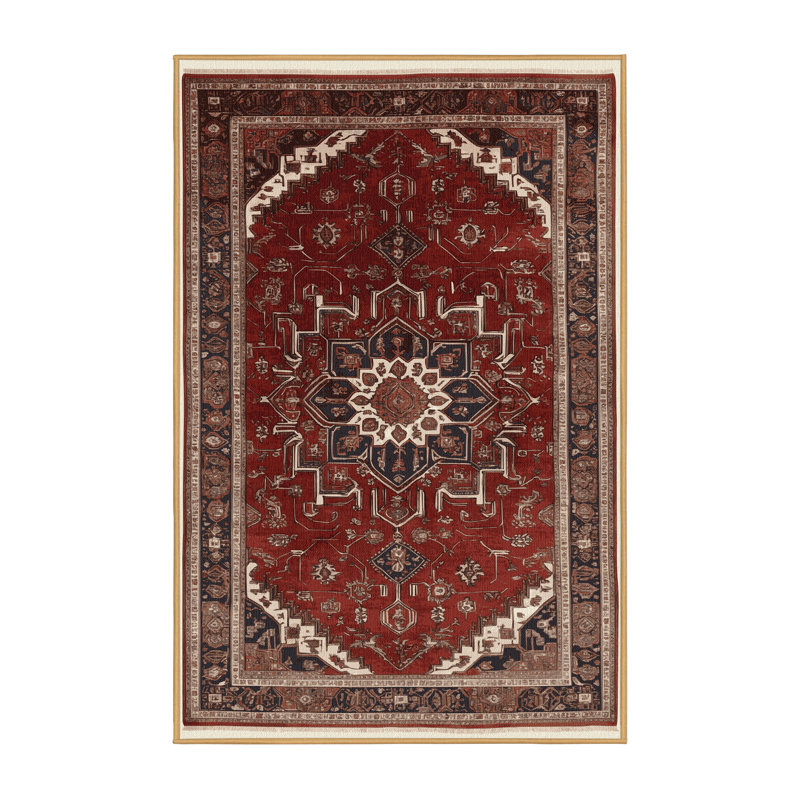 Tapis brun lavable à la machine, Rectangle 5 pi x 7 pi
