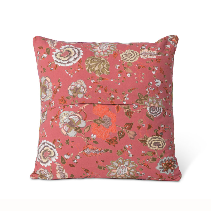 Cotton Throw Pillow, Multicolor Pink, Chevron, Polyester