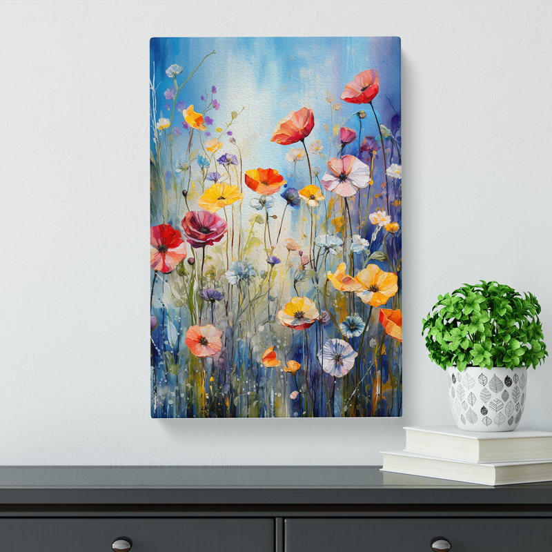 Wildflowers Tachisme - Print, 50cm H x 35cm W x 3cm D
