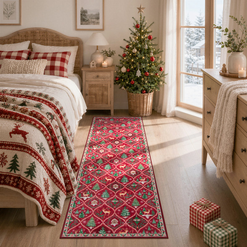 Laziya Christmas Rug, Tapis de couloir 2 pi x 6 pi