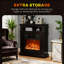 Foyer électrique avec manteau, chauffage d'appoint sur pied avec flamme DEL pour le salon et la chambre