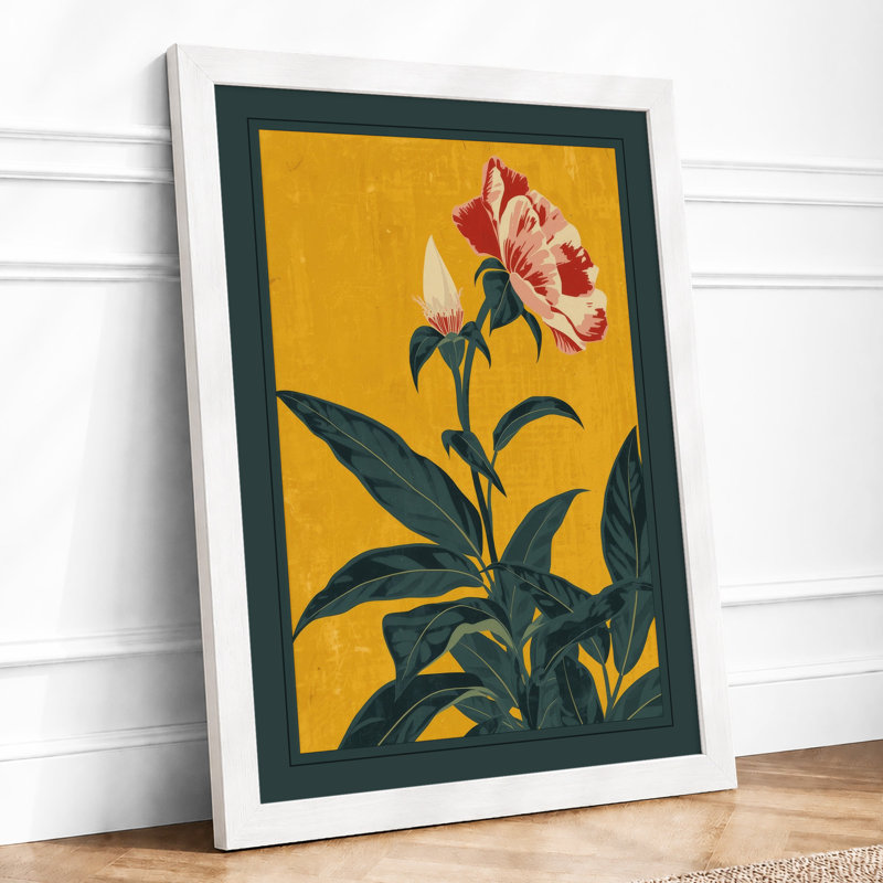 Carnation Study Botanical - Framed Print, A1 - 84.1 x 59.4 cm, White