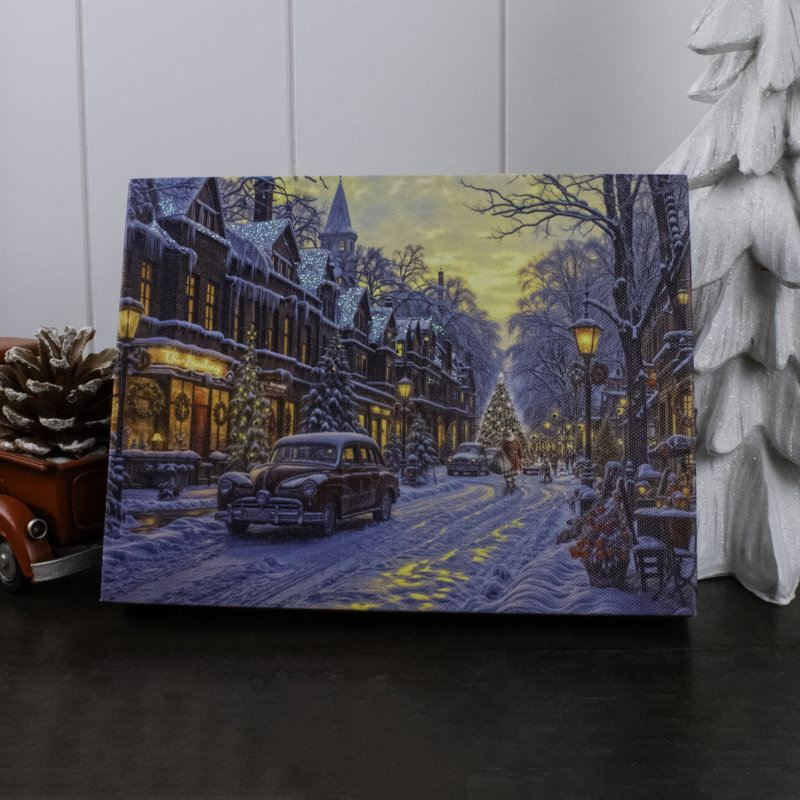 Winter Stroll 8x6 Lighted Tabletop Canvas