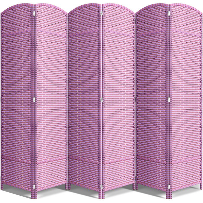 Paravent pliable à double panneau Sorbus (4,6,8 panneaux), 6, Pink Purple