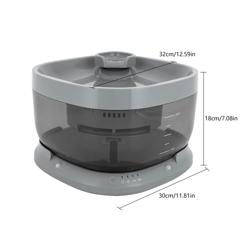 Fontaine à boire 7L / 1,85Gal avec capacité 400Ml / 0,11Gal, Gris
