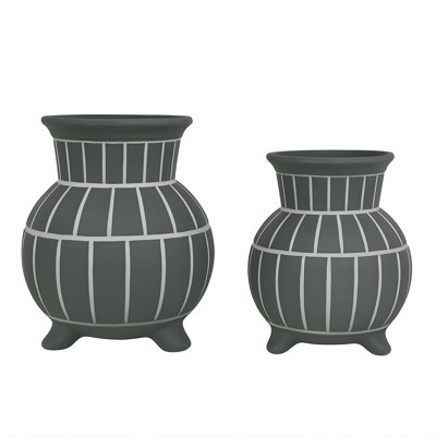 Set of 2 Bubble Ceramic Vases