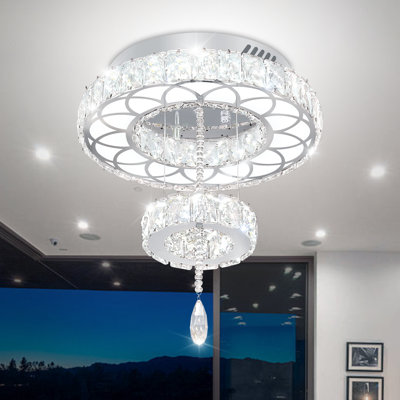 Lustre moderne en cristal 16 po