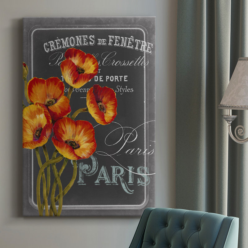 Tableau noir sur toile de qualité supérieure Paris III - Prêt à accrocher, L 12 po x H 18 po