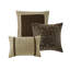 Édredon 7 pièces en faux suède - Double, édredon de couleur naturelle avec 2 taies décoratives assorties, 3 coussins décoratifs
