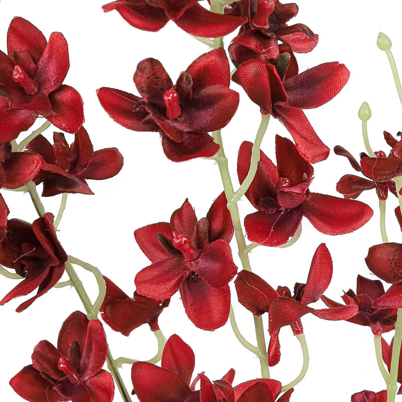 Petite fleur d'orchidée artificielle Dendrobium, Rouge