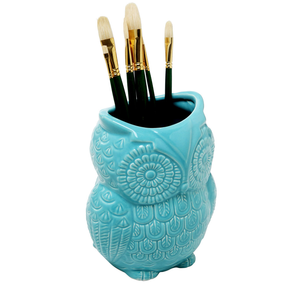 Millwood Pines Arieux 8 Inch Owl Ceramic Pen Holder - Wayfair Canada