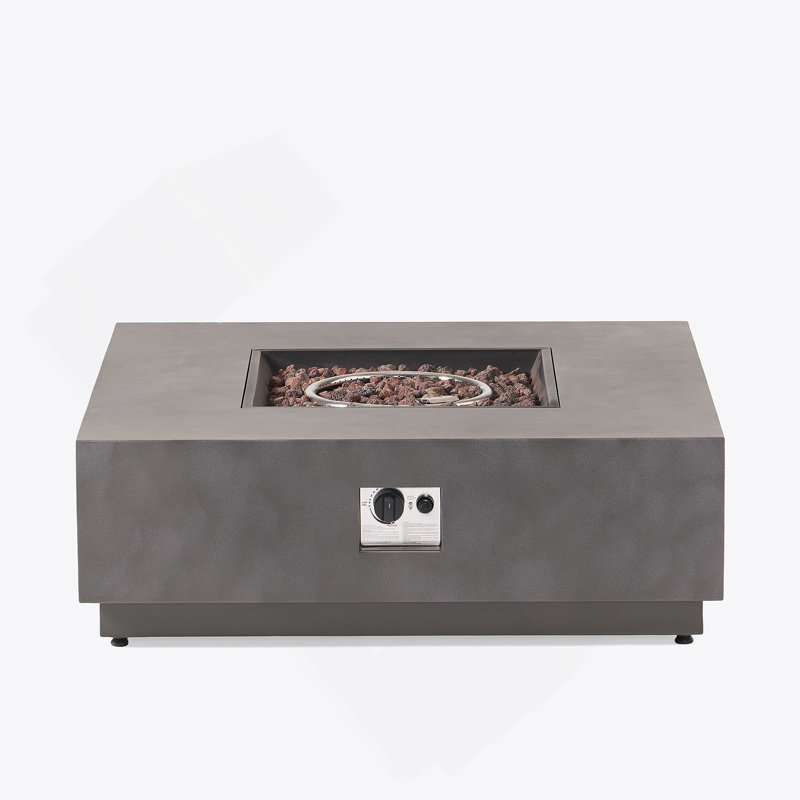 SQUARE Iron FIRE PIT-50 000 BTU, Stone Gray