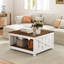 Table basse 31 po carrée en bois avec compartiment de rangement ouvert pour le salon