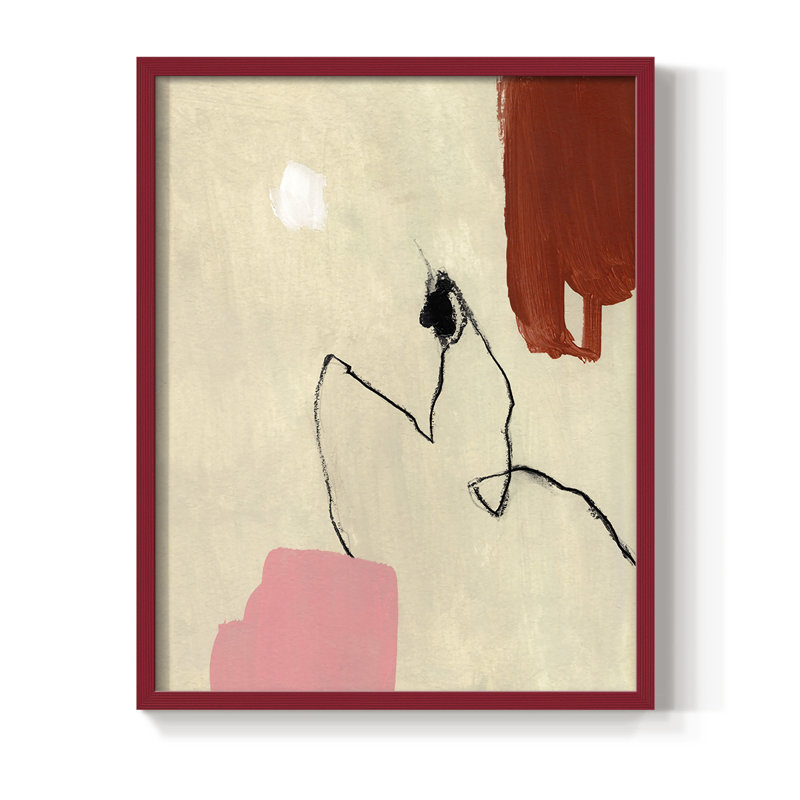 «Terra Rosa Abstract II», reproduction encadrée - bois massif, Rouge, H 10 po x l 8 po