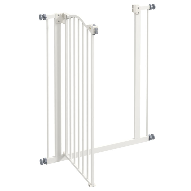 Tucker Murphy Pet™ Extra Tall Dog Gate With Door, Pressure Fit, Auto Close, Double Locking For Doorways Hallways Stairs, White
