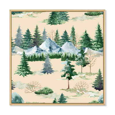 Pines in Wild Mountain Landscape - peinture sur toile