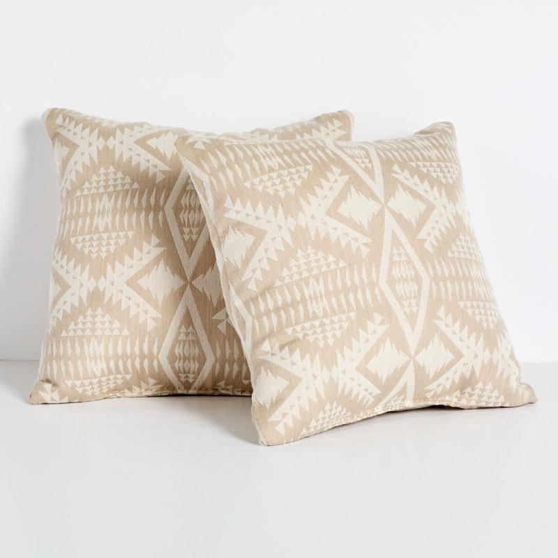 Coussin Sunbrella, H 20 po x l 20 po, Ivoire / brun clair
