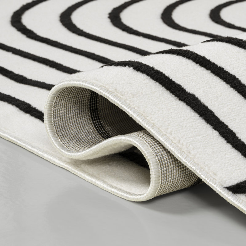 Tapis noir / blanc Odense, Tapis de couloir 2 pi x 8 pi