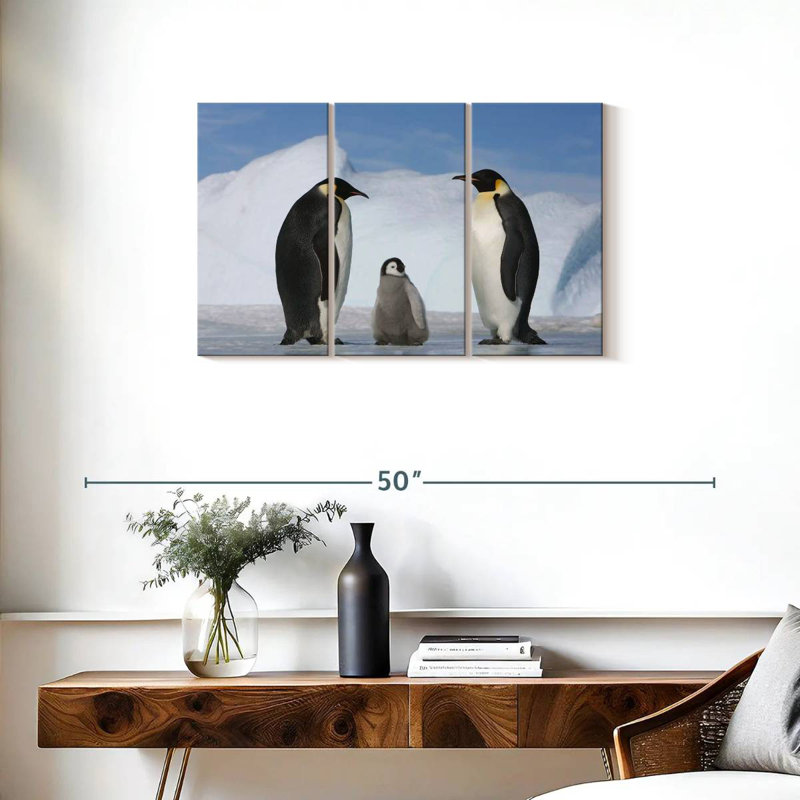 Famille de pingouins Brampt, H 20 po x l 33 po
