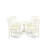 5 Piece Dining Room Table Set Includes a Round Kitchen Table with Pedestal and 4 Linen Fabric Upholstered Dining Chairs, 42x42 Inch, Mahogany-2037101443-2037101440-2102752941