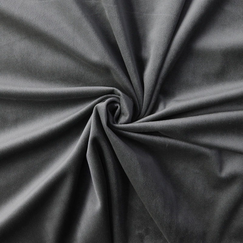 Velvet Room Darkening Curtain Pair, Gray, 40" x 84" 
