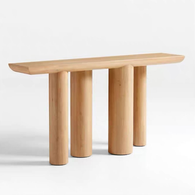 Console rectangulaire moderne et minimaliste, H 31,5 po x l 70,9 po x P 13,8 po, Bois naturel