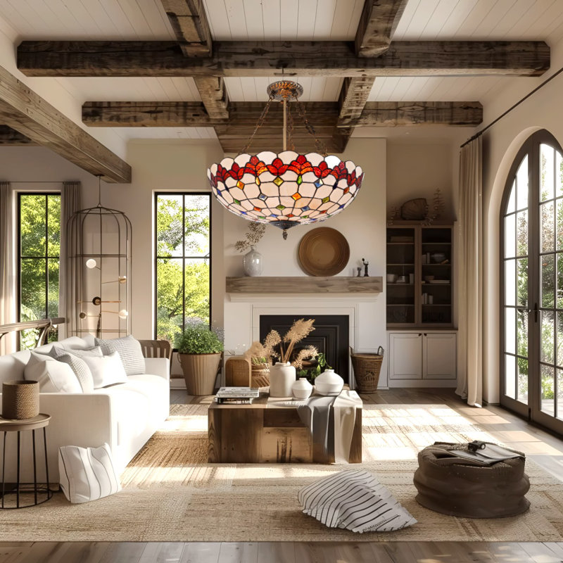 Tiffany Style 5-head Pendant Light