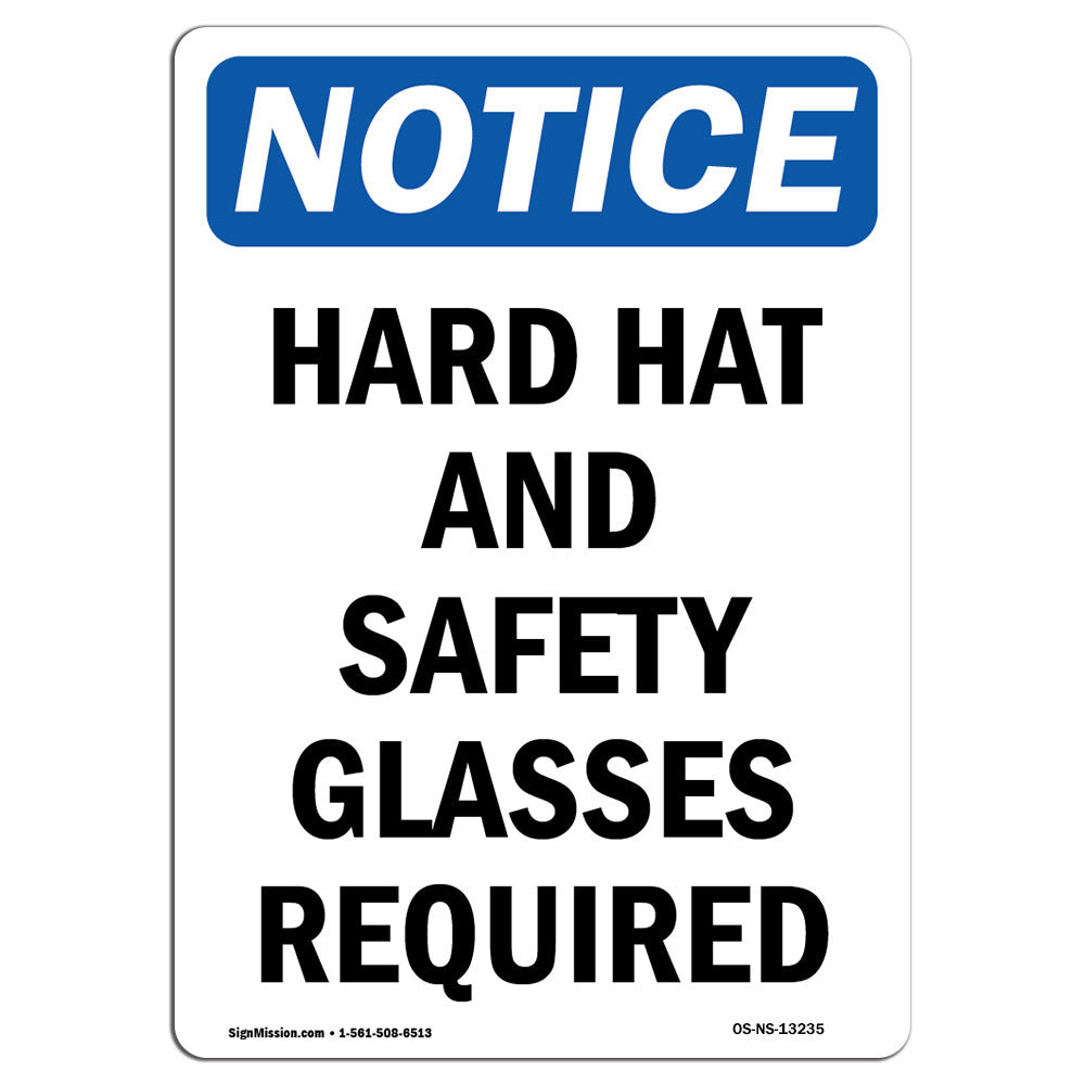 SignMission Hard Hat and Safety Glasses Required Sign | Wayfair