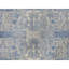 Tapis oriental bleu pierre, laine et soie pure 4 pi x 4 pi, motif de bijoux, noué à la main, rond