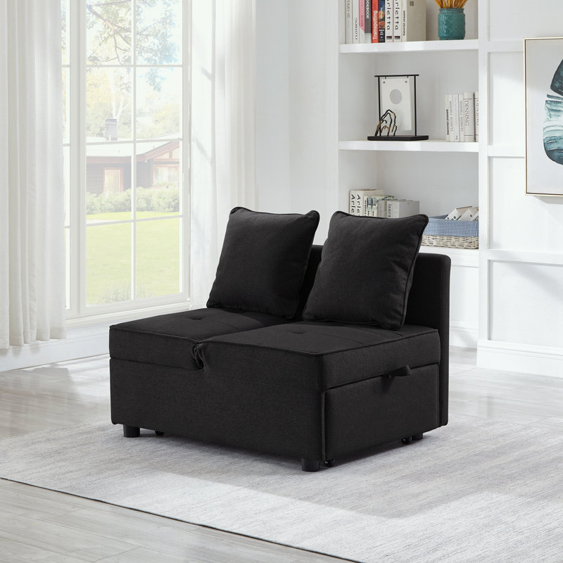 Chaise rembourrée en polyester avec structure en bois robuste, Noir