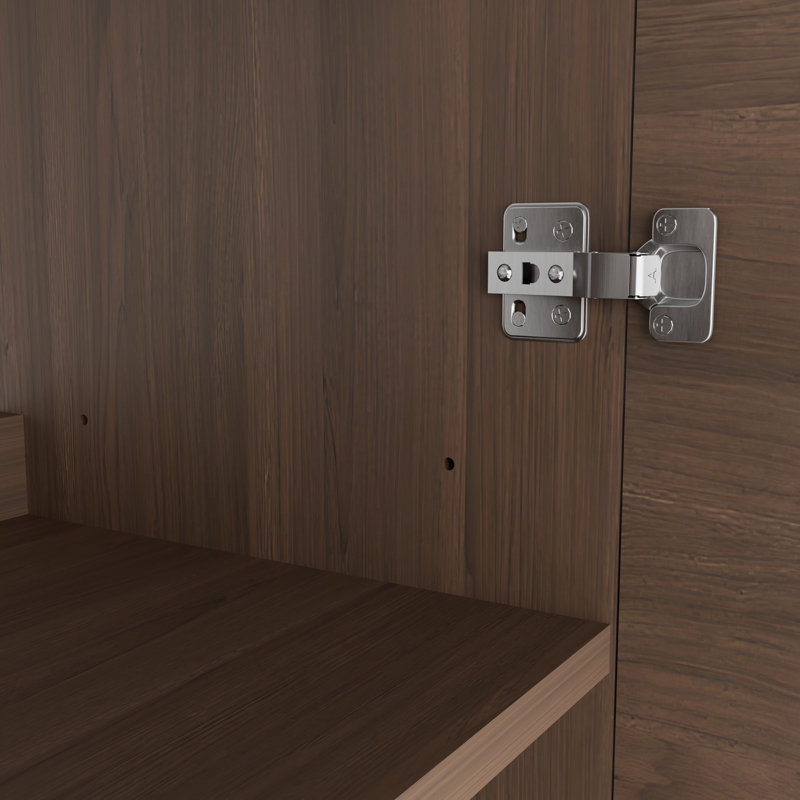Meuble-lavabo brun 30 po avec portes à persiennes et lavabo