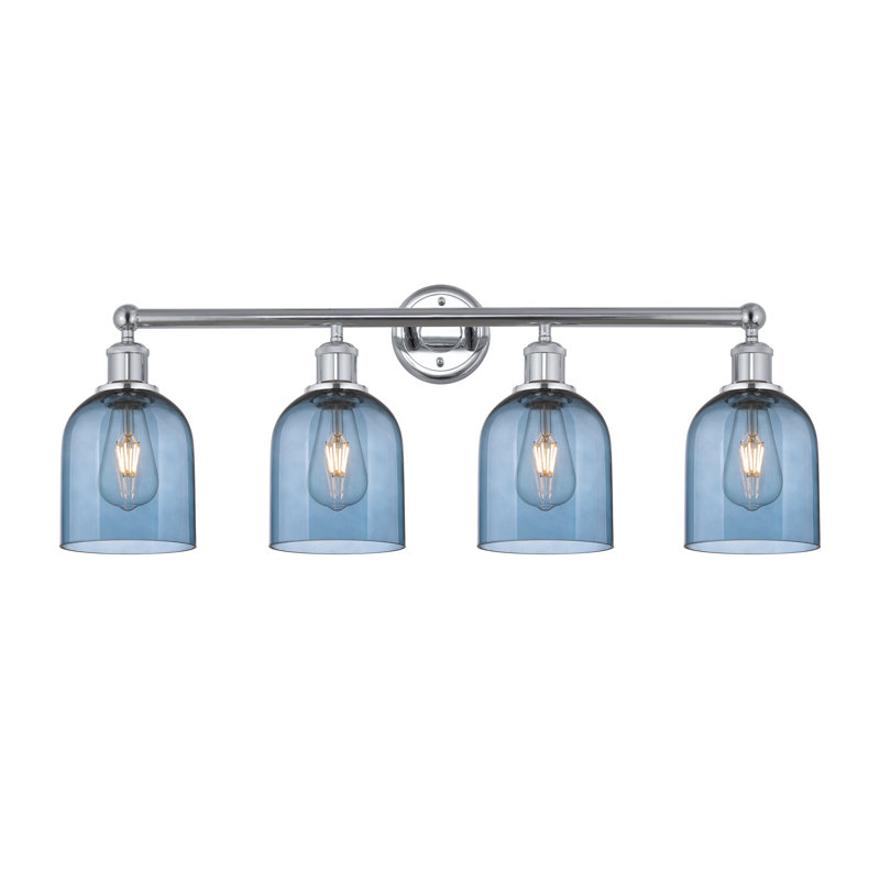 Odaniel 4 - Light Dimmable Vanity Light, Princess Blue, Polished Chrome